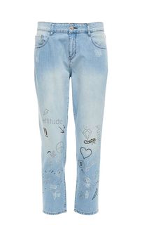 Синие джинсы с клеевым декором Exotic Jeans Desigual