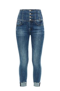Синие зауженные джинсы с высокой талией Glenda MS3 Cropped Miss Sixty