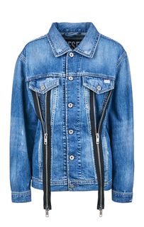 Джинсовая куртка на болтах с дополнительными молниями Diesel