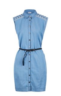 Короткое платье-рубашка с вышивкой Pepe Jeans