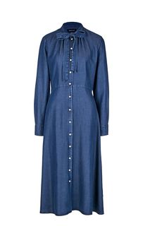 Синее платье-рубашка с расклешенной юбкой Gant