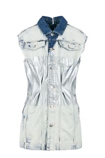 Короткое платье из денима на болтах Diesel