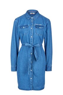 Синее джинсовое платье с расклешенной юбкой Tommy Jeans