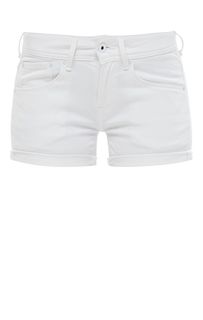Короткие джинсовые шорты белого цвета Pepe Jeans