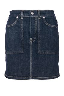 Короткая джинсовая юбка с контрастной строчкой Pepe Jeans