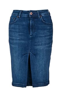 Синяя джинсовая юбка с легкими заломами Pepe Jeans