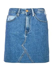 Короткая джинсовая юбка с необработанным краем Tommy Jeans