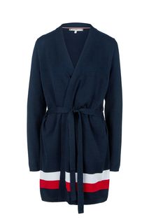 Длинный синий кардиган без застежки Tommy Hilfiger