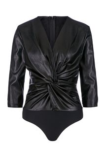 Блуза-боди черного цвета с рукавами три четверти Pinko