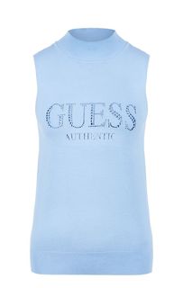 Топ из вискозы с воротником-стойкой Guess