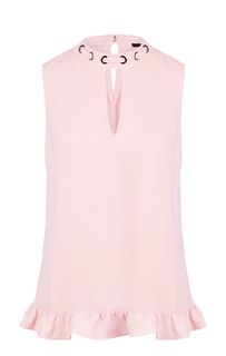 Розовый топ с американской проймой Guess