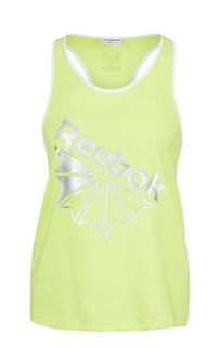 Салатовая майка с серебристым принтом Reebok Classic
