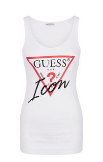 Облегающая майка из хлопка с принтом Guess