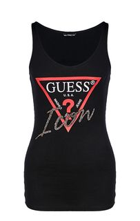 Облегающая майка из хлопка с принтом Guess