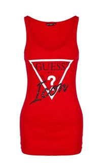 Облегающая майка из хлопка с принтом Guess