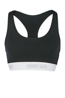 Черный укороченный топ из хлопка Urban Tiger