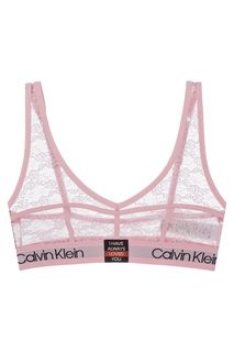 Розовый кружевной бюстгальтер с широкой резинкой Calvin Klein