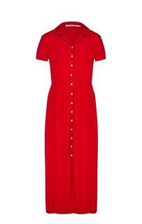 Красное платье-рубашка из вискозы Calvin Klein Jeans