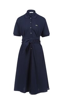 Хлопковое платье с поясом Lacoste