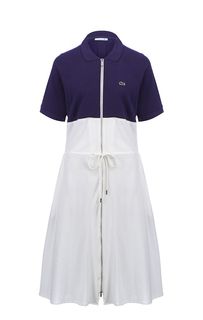 Хлопковое платье с отложным воротничком Lacoste