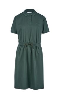 Темно-зеленое платье с короткими рукавами Lacoste