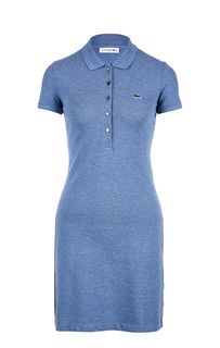 Синее платье средней длины с расклешенной юбкой Lacoste