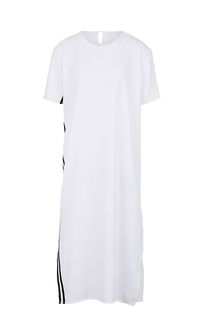 Белое платье средней длины с разрезами Adidas Originals
