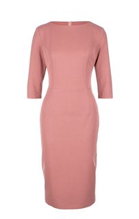 Розовое платье-футляр с высоким содержанием шерсти Olga Skazkina