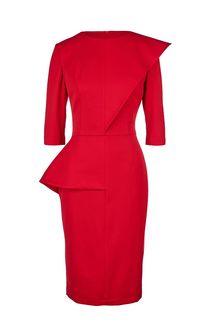 Красное платье-футляр с добавлением вискозы Olga Skazkina