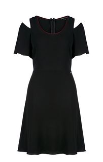 Платье черного цвета с расклешенной юбкой Armani Exchange