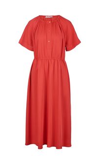Красное платье средней длины с расклешенной юбкой Calvin Klein