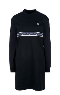 Черное хлопковое платье с длинными рукавами Fred Perry