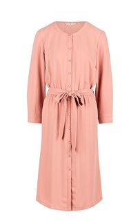 Розовое платье-рубашка с поясом Tom Tailor
