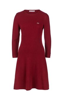 Красное платье из шерсти и кашемира Lacoste