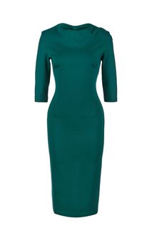 Зеленое платье-футляр из вискозы Olga Skazkina