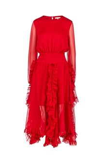 Платье красного цвета с расклешенной юбкой Miss Sixty