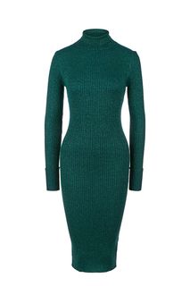 Облегающее трикотажное платье зеленого цвета Guess