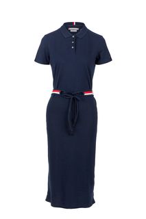 Темно-синее платье из хлопка с отложным воротничком Tommy Hilfiger