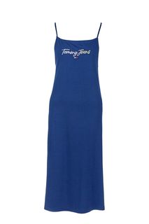 Синее платье на бретелях с расклешенной юбкой Tommy Jeans