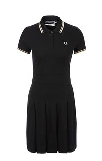 Хлопковое платье с расклешенной юбкой Fred Perry
