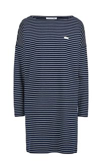 Короткое хлопковое платье в полоску Lacoste