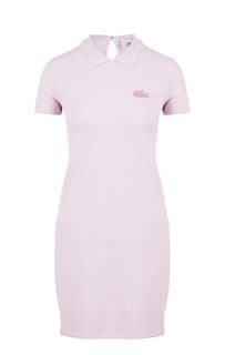 Короткое розовое платье из хлопка Lacoste