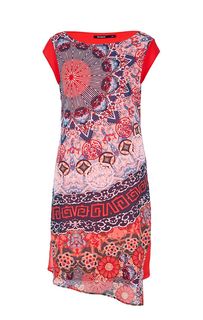 Разноцветное платье с короткими рукавами Desigual