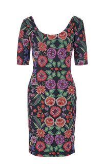 Короткое трикотажное платье с цветочным принтом Desigual