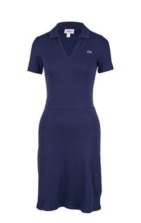 Короткое синее платье с треугольным вырезом Lacoste
