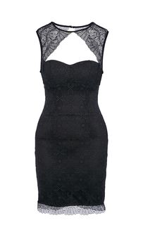 Черное кружевное платье в вечернем стиле Guess