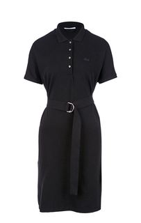 Черное платье с отложным воротничком Lacoste