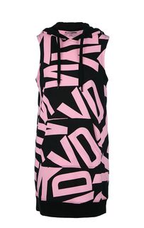 Хлопковое платье в спортивном стиле с капюшоном Dkny