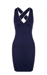 Синее трикотажное платье-футляр Armani Exchange