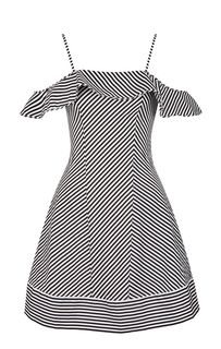 Платье в полоску с открытыми плечами Armani Exchange